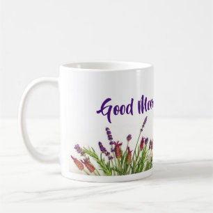 Lavender Floral Good Morning Sunshine Custom Coffee Mug