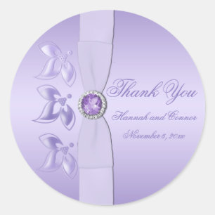 Lavender Floral Jewelled 3" Round Sticker