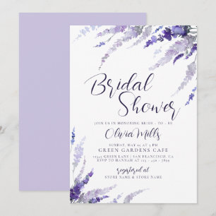 Lavender Floral Lilac Botanical Bridal Shower Invitation