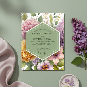 Lavender Floral Meadow Wedding Invitation
