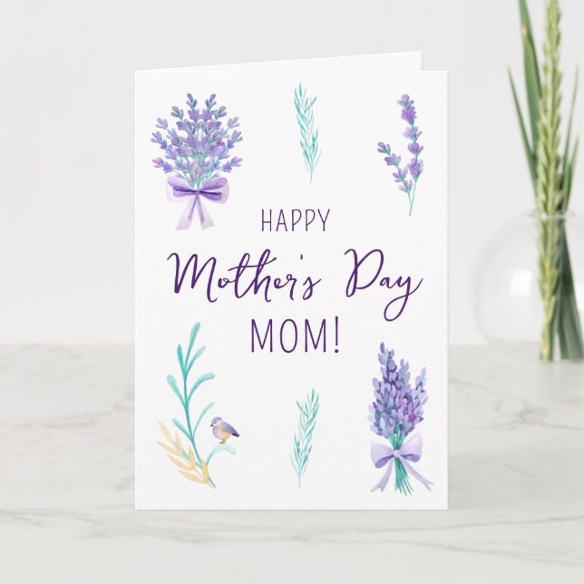 Lavender Floral Mother’s Day Card (Front)