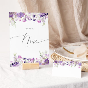 Lavender floral Nine Table Number