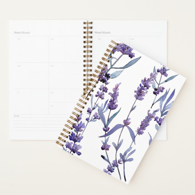 Lavender Floral On White  Planner (Display)