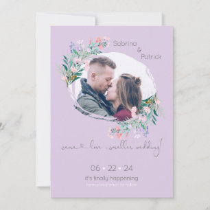 Lavender Floral Paint Stroke Frame Save The Date