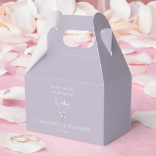 Lavender Floral Personalised Names Wedding II Favour Box