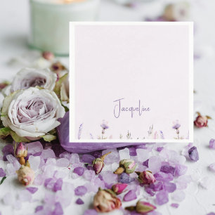 Lavender Floral Personalised Shower Napkin