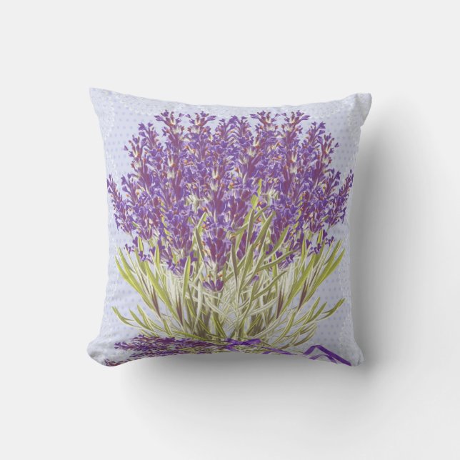 Lavender floral pillow (Front)