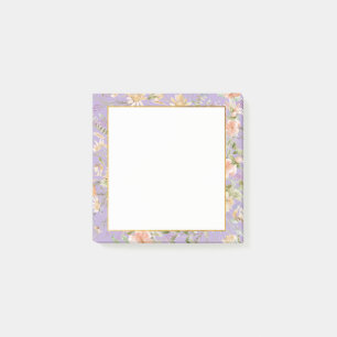 Lavender Floral Post-it Notes