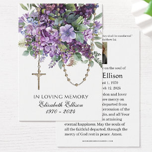 Lavender Floral Rosary Funeral Memorial Prayer
