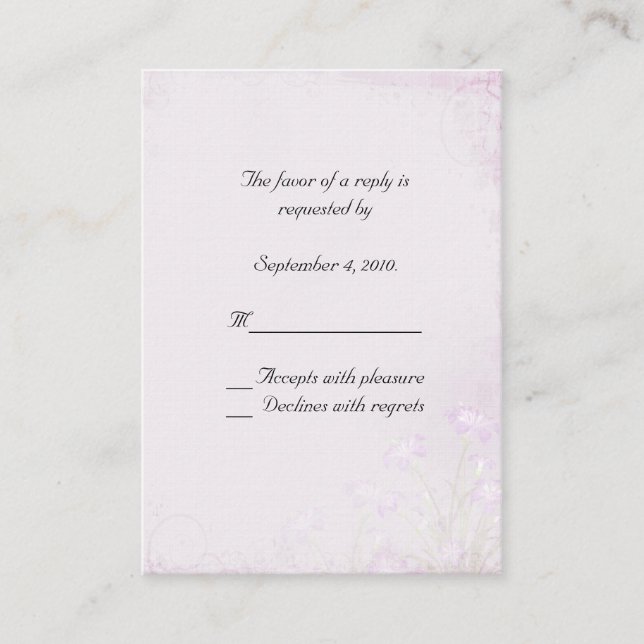 Lavender Floral RSVP Card (Front)