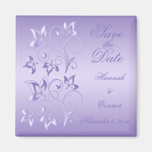 Lavender Floral Save the Date Magnet