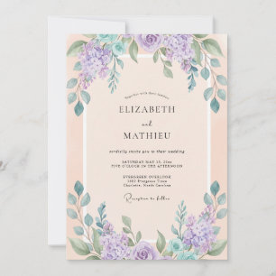 Lavender Floral Spring Wedding Invitation