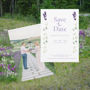 Lavender Floral The Two of Us Photo Save the Date