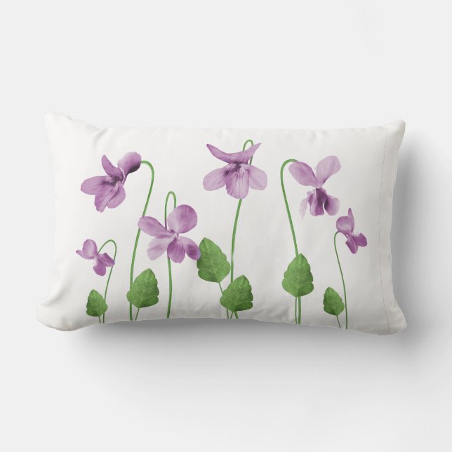 Lavender Floral Throw Pillow (Front)