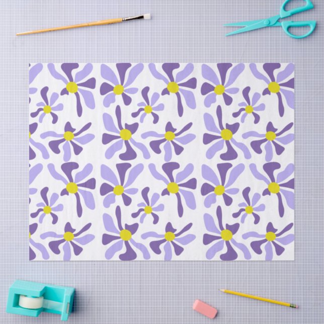 Lavender Floral  Tissue Paper (Craft)