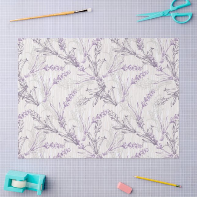 Lavender Floral  Tissue Paper (Craft)