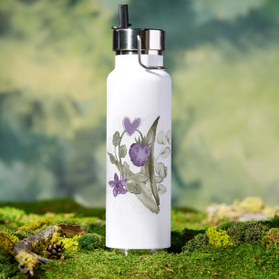 Lavender Floral Water Bottle Botanical Wellness