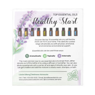 Lavender Floral Watercolor Floral Essential Oils Notepad