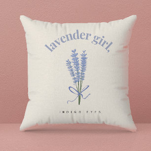 Lavender Floral Watercolor Illustration Cushion