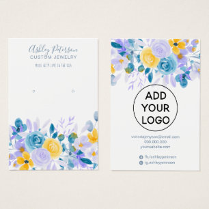 Lavender floral watercolor jewellery earring displ