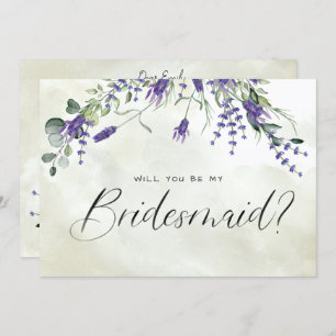 Lavender Floral Watercolor Script Bridesmaid Invitation