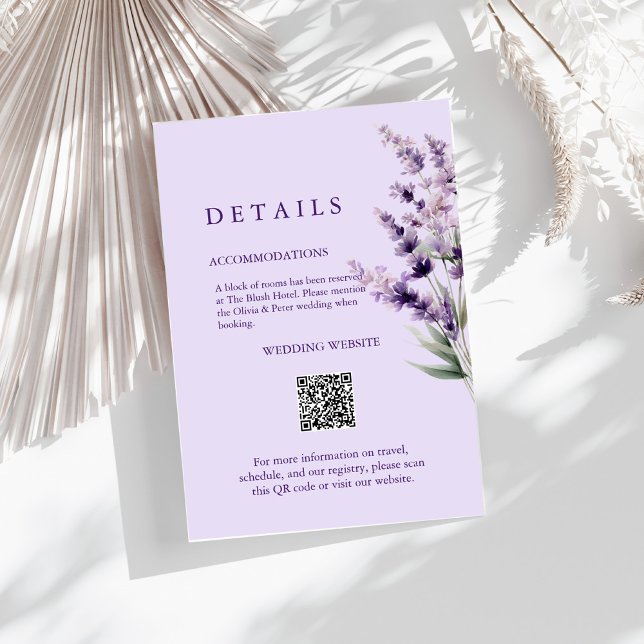 Lavender Floral Wedding Details Card (Creator Uploaded)