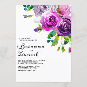 Lavender Floral Wedding Invitation