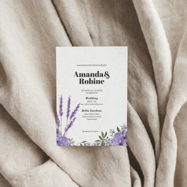 Lavender Floral Wedding Invitation (Creator Uploaded)