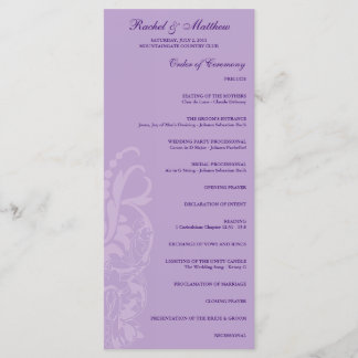 Lavender Floral Wedding Program