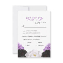 Lavender Floral Wedding RSVP Card