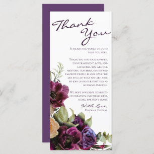 Lavender Floral Wedding Thank You Place Card