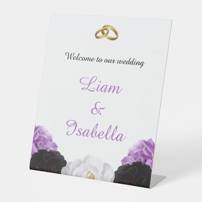 Lavender Floral Wedding Welcome Sign (Front)