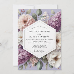 Lavender Floral Whimsy Wedding Invitation