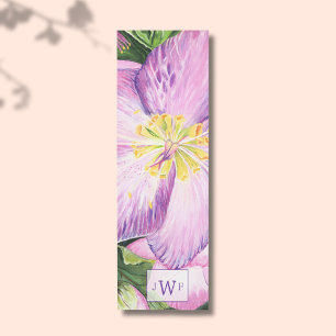 Lavender Floral with Purple Initials Yoga Mat
