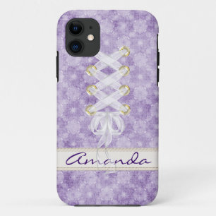 Lavender  floral with ribbon iPhone 11 case