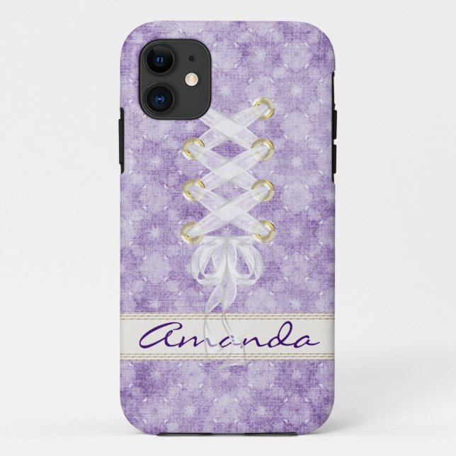 Lavender  floral with ribbon Case-Mate iPhone case (Back)