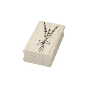 Lavender Floral Wood Art Stamp