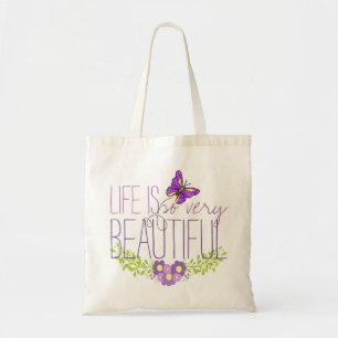 Lavender Floral Wreath with Butterfly BOHO Muslin Tote Bag