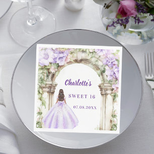 Lavender florals arch dress Sweet 16 luncheon Napkin