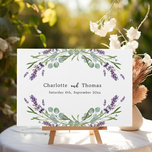 Lavender florals eucalyptus violet wedding  guest book (Creator Uploaded)