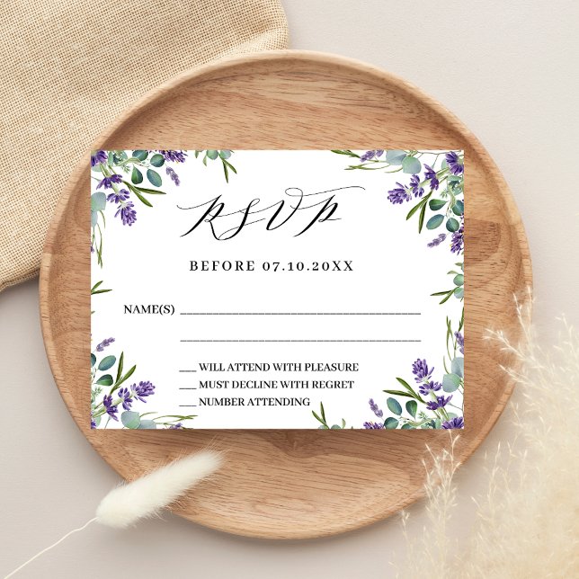 Lavender florals greenery wedding response RSVP (Creator Uploaded)
