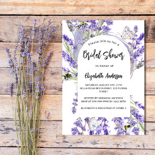 Lavender florals violet luxury bridal shower invitation