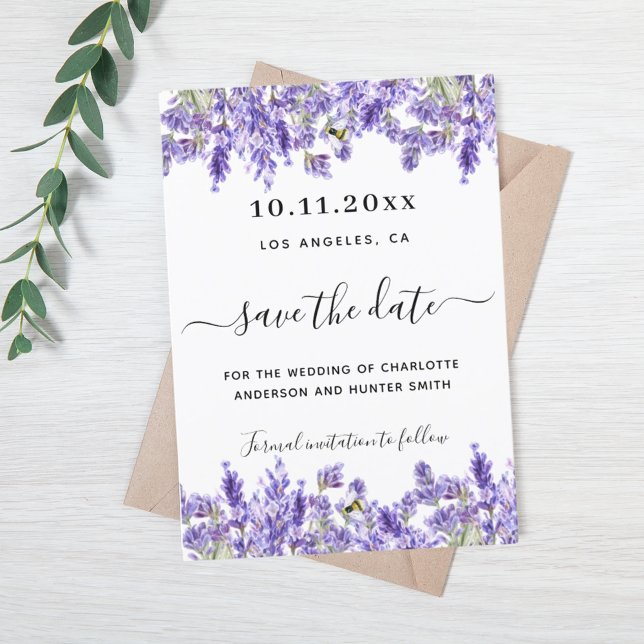 Lavender florals wedding save the date (Creator Uploaded)