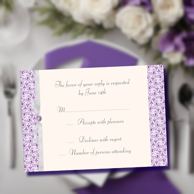 Lavender Florentine RSVP Card (Creator Uploaded)
