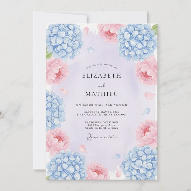 Lavender Flourishing Spring Wedding Invitation (Front)