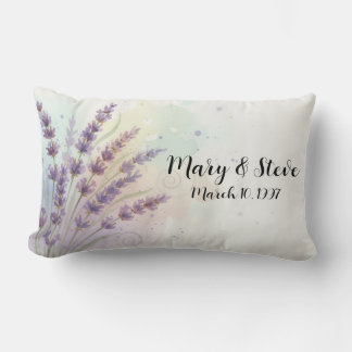 Lavender Flower Bouquet Anniversary Lumbar Cushion