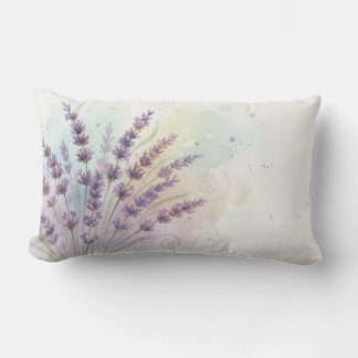 Lavender Flower Bouquet Lumbar Cushion