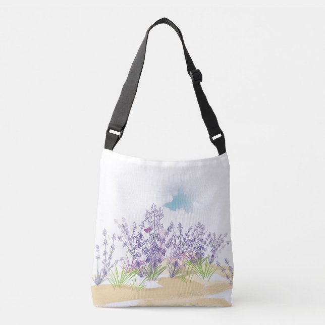 Lavender flower crossbody bag (Front)