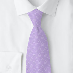 Lavender Flower Doodle Tie