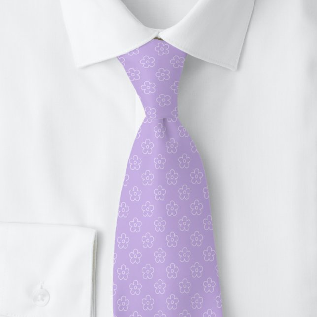 Lavender Flower Doodle Tie (Creator Uploaded)
